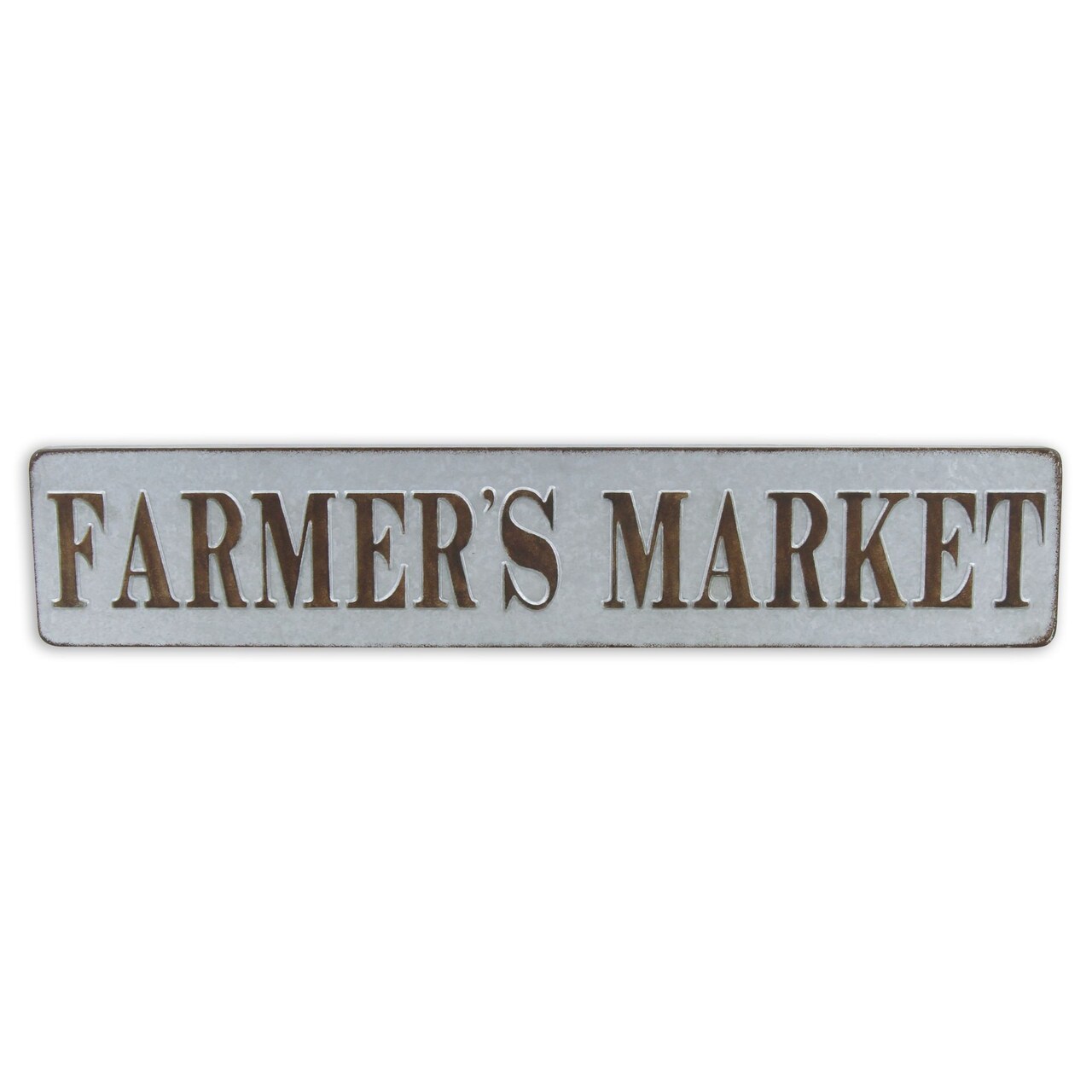 Contemporary Home Living 36.5" Horizontal Galvanized Farmers Market Wall Sign